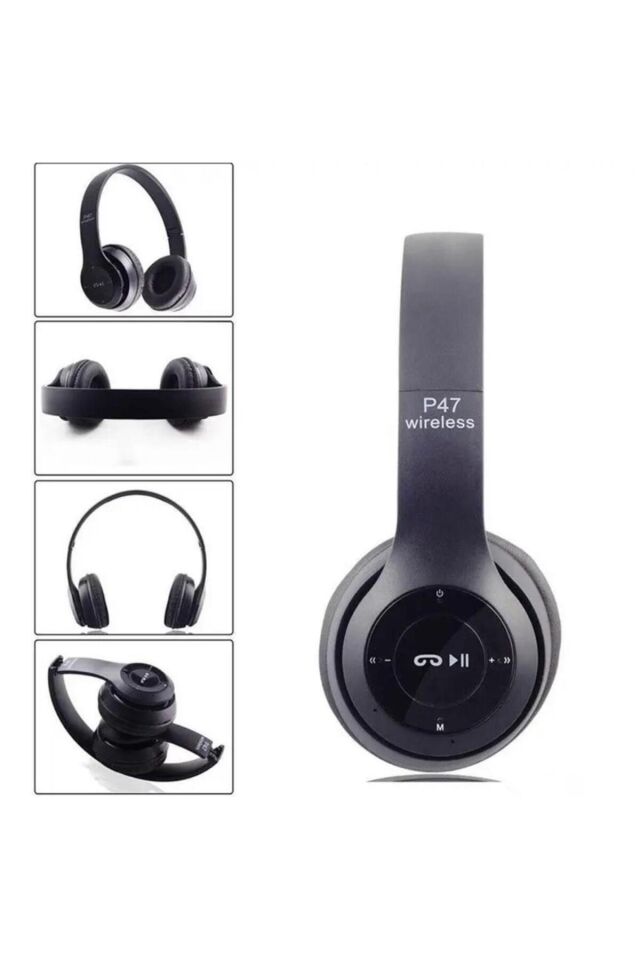 P47 Bluetooth Kulaklık Wireless Kablosuz Kart Girişli Radyolu Aux