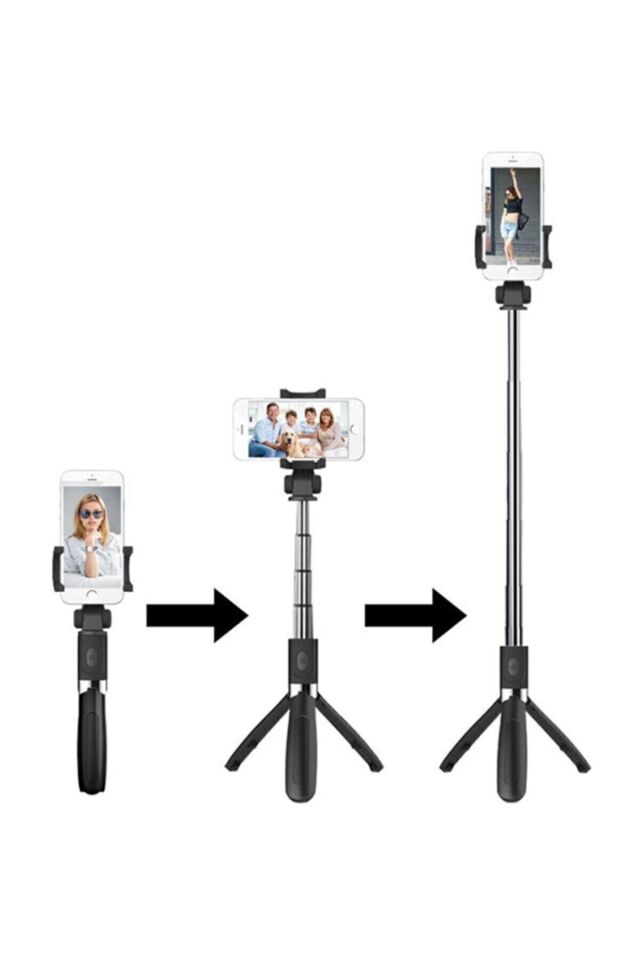 Kablosuz Uzaktan Kumandalı Telefon Selfie Çubuğu Monopod Ayaklı Tripod Bluetooth