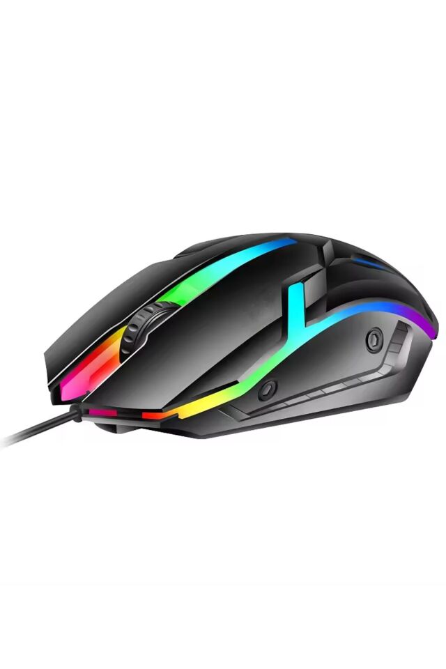 X1 RGB Işıklı Oyuncu Kablolu Gamer Oyuncu Mouse Siyah