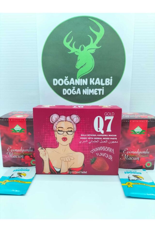 Q7 Çilekli Bal  + 240 gr Macun 2 adet + Mendil 2 Adet ( ) Hediye