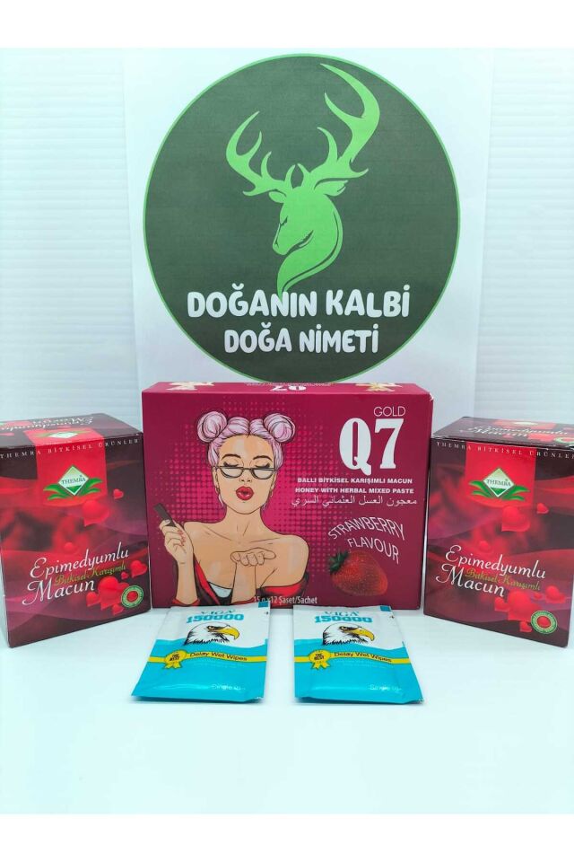 Q7 Çilekli Bal  + 240 gr Macun 2 adet + Mendil 2 Adet ( ) Hediye