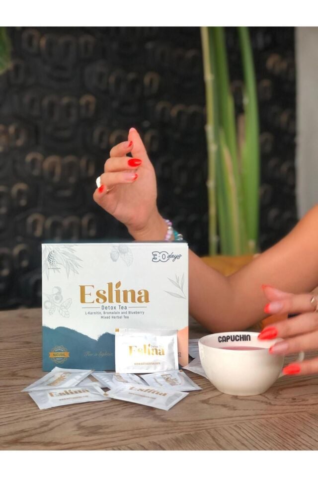 Eslina Tea Bitkisel Detox Çayı 60 şase 30 günlük Kullanım Avantajlı